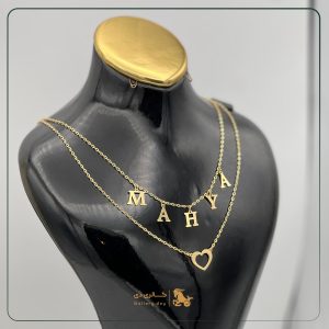 گردنبند محیا انگلیسی با آویز حروف