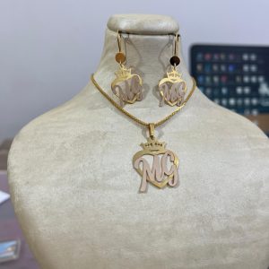 نیم ست حروف M,G قلبی با تاج